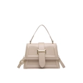 Minimalistische beige-rosa Umhängetasche mit Goldschnalle und Tragegriff - Khaki