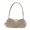 French style champagne baguette underarm bag with crescent shape and magnetic flap - Silver