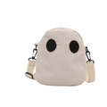 Piccola borsa rotonda a tracolla in velluto a coste bianco con design a cartone - Bianco
