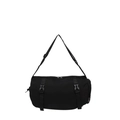 Borsa a tracolla cilindrica nera minimalista con spalline regolabili e grande capacità - Nero
