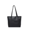 Borsa tote nera minimalista con goffratura moda e chiusura a zip per donna - Nero