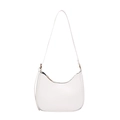 Bolso de hombro Hobo minimalista en cuero sintético blanco con herrajes de oro pálido - Blanco