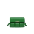 Green mini crossbody bag with 3D square embossing and gold metallic detail - Green