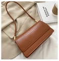 Caramel brown crocodile embossed shoulder bag styled with a minimalist tan blazer - Light Brown