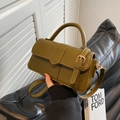 Borsa a tracolla vintage verde oliva con finiture dorate e manico per donna - Verde