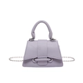 Paarse crossbodytas met lychee-patroon, zilveren ketting en stijlvol handvat bovenop - Paars