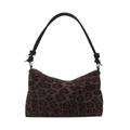 Sac hobo léopard avec bandoulière à nœuds et design spacieux en demi-lune - Noir
