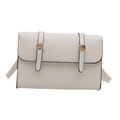 Chic white rectangular crossbody bag with dual straps and gold hardware for women - White