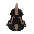 Unique violin shaped backpack for women featuring black and nude faux leather contrasts - Black
