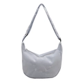 Sac bandoulière en velours côtelé bleu clair avec broderie et large bandoulière - Bleu
