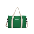 Bolso tote de lona verde con asas blancas y texto Fashion sobre fondo blanco - Verde