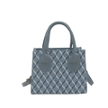 Sac à main matelassé bleu clair avec imprimé ours et bandoulière réglable - Bleu
