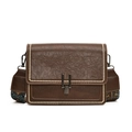Braune Retro-Tasche mit floralem Jacquard-Schultergurt und Metallschloss-Verschluss - Braun