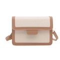 Crèmewitte crossbodytas met bruine leren bies en reliëf met krokodillenpatroon - Khaki