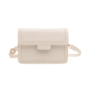 Elegante witte vierkante crossbodytas met krokodillenpatroon en gouden details - Wit