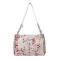 Bolso tote elegante con bordado de flores de ciruelo y cadena de acrílico - Patrón de flor de ciruelo champán