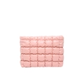 Pink quilted PU leather handbag with elegant square pattern and glossy finish - Light Pink