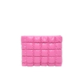 Bright pink quilted cloud bag with puffy square stitching and large capacity design - Deep Pink