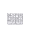 Pochette cosmetica argento trapuntata con design a nuvola e finitura metallica - Argento