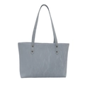Minimalist large capacity tote bag with unique wrinkled texture in light blue color - Blue
