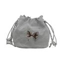 Zilveren metallic emmertas met vlindersluiting en geplooide textuur voor dames - Zilver
