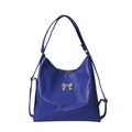 Borsa tote blu reale con fiocco argento e spallacci versatili per ogni occasione - Blu