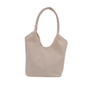 Elegante bolso de hombro blanco crema con textura de lichi y correa gruesa - Blanco Roto