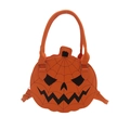 Chic Halloween pumpkin crossbody bag in orange PU leather with adjustable strap - Orange