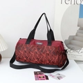 Large camouflage travel bag in deep red nylon with detachable strap for fitness or luggage - Red