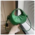 Sac hobo croissant vert vif à la mode avec détails de nœuds et ferrures dorées chic - Vert