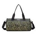 Grote camouflage reistas van waterbestendig nylon met stevige handvatten en logo - Groen