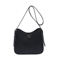 Sac seau classique en cuir PU noir avec bandoulière réglable et lettrage doré chic - Noir avec Pendentif