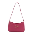 Elegante borsa sottospalla rosa acceso con fiocco in metallo dorato e finitura in PU - rosa acceso