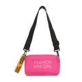 Petit sac bandoulière rose transparent avec imprimé lettres et sangle en nylon - Rose rosé