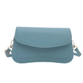 Light blue minimalist square shoulder bag with adjustable golden hardware strap - Blue