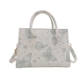 White butterfly pattern shoulder bag with star motifs and gold-tone hardware - Green