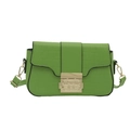 Bright green crocodile pattern crossbody bag with a gold metal B buckle and slim strap - Green