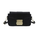 Chic black crocodile embossed underarm bag with gold logo buckle and adjustable strap - Black
