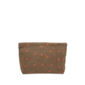 Brown corduroy strawberry tote bag with cute embroidery and spacious casual design - Brown