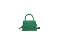 Sac à main vert émeraude à motif crocodile avec poignée tressée et d'or fin - Vert