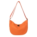 Bright orange waterproof crescent bag with adjustable shoulder strap and zip closure - Orange