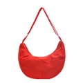 Bolso bandolera de nylon rojo brillante en forma de media luna con correa ajustable - Rojo