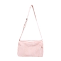 Pink minimalist nylon crossbody bag with adjustable strap and smooth zipper for daily use - Pink