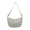 Minimalist light green tote bag with geometric woven texture and adjustable shoulder strap - Green
