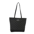 Borsa tote grigio antracite a pois con stampa a fiocco nero e dettaglio metallico - Motivo a Fiocco Grigio Scuro