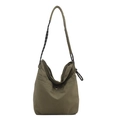 Borsa hobo minimalista verde oliva con tracolla intrecciata e chiusura magnetica - Verde