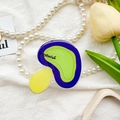 Macro detail of acrylic mushroom phone grip with bestwish print and vibrant colors - Transparent Stand-Mushroom-Purple