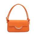 Sac bandoulière orange vif minimaliste avec boucle dorée et bandoulière nouée - Orange
