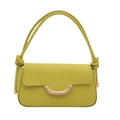 Sac à bandoulière vert citron chic avec boucle dorée et détails de nœuds - Vert