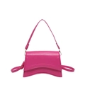 Fuchsiafarbene strukturierte Sanduhr-Handtasche mit gewölbtem Boden und Riemen - Rosarot